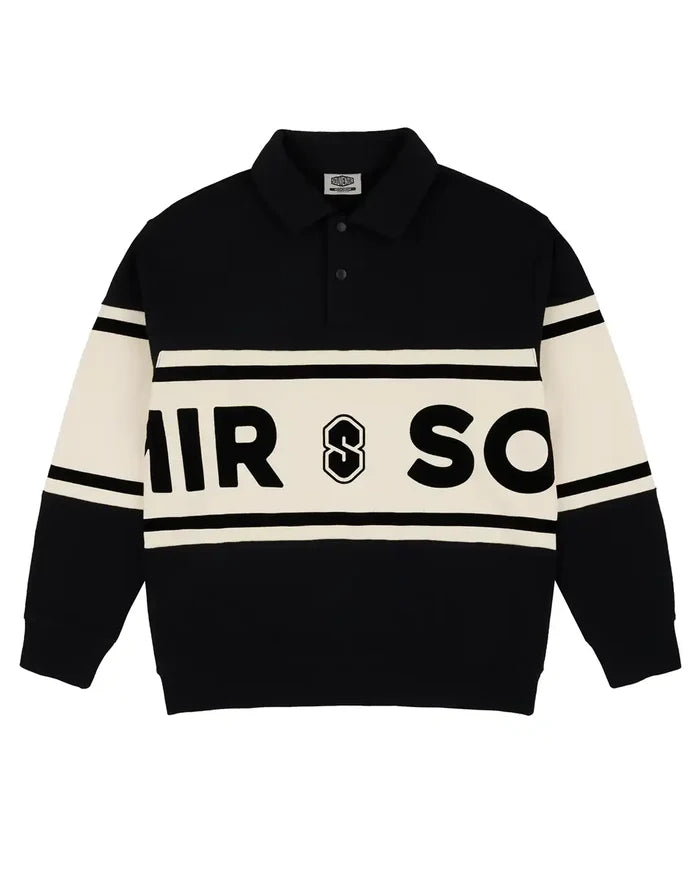 Fleece Rugby Sweatshirt - Black/Marshmallow