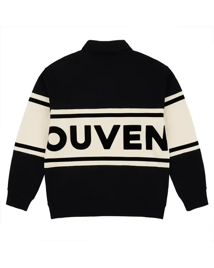 Fleece Rugby Sweatshirt - Black/Marshmallow