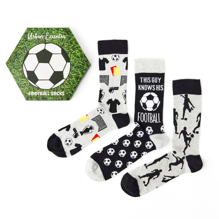football socks gift set with three pairs and presentation box