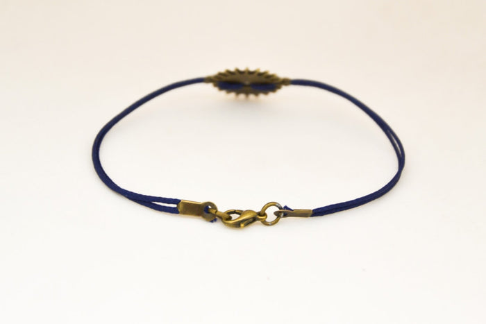 Gear bracelet form men, blue cord - shani-adi-jewerly