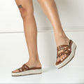 Geometric Jute Tan Platforms