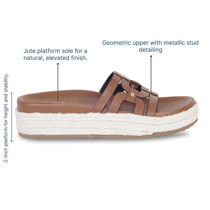 Geometric Jute Tan Platforms
