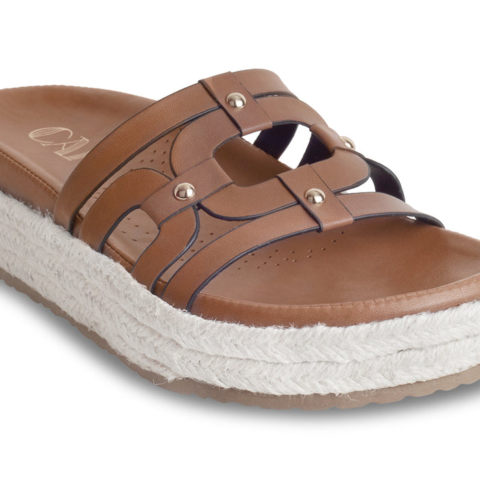 Geometric Jute Tan Platforms