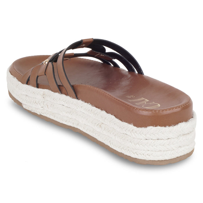 Geometric Jute Tan Platforms