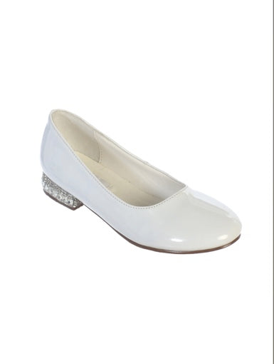 GIRLS MERY JANE W/JEWLLED LEATHERETTE HEELS