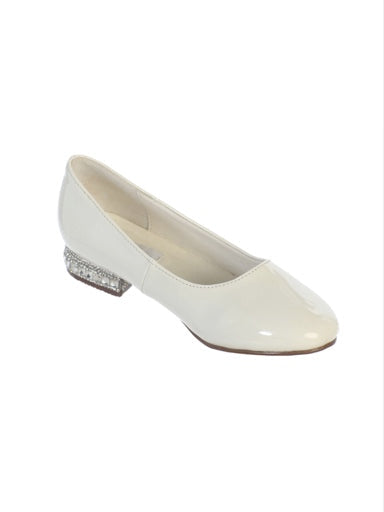 GIRLS MERY JANE W/JEWLLED LEATHERETTE HEELS
