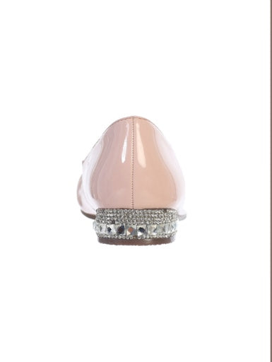 GIRLS MERY JANE W/JEWLLED LEATHERETTE HEELS