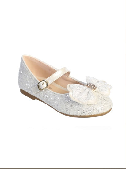 GLITTER FLATS WITH BOW