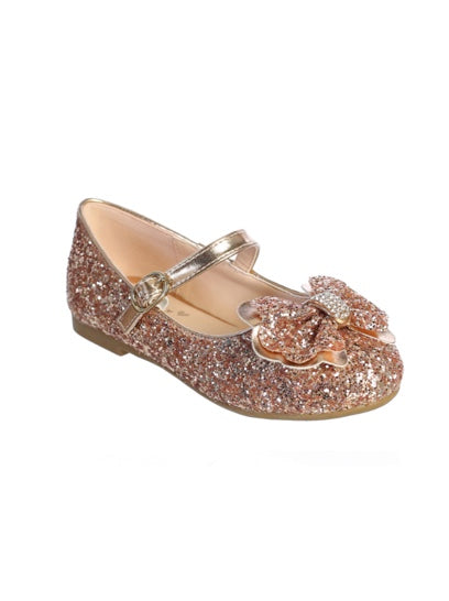 GLITTER FLATS WITH BOW
