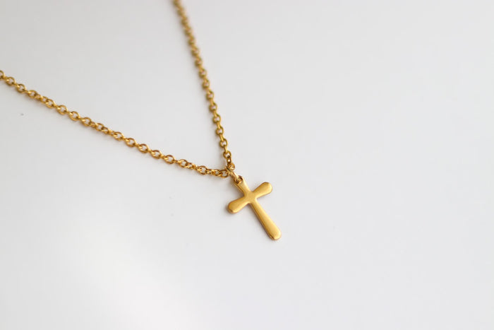 Gold cross chain necklace for men
