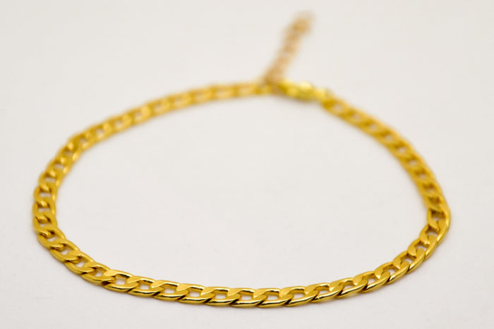 Elegant 14k gold plated chain anklet - shani-adi-jewerly