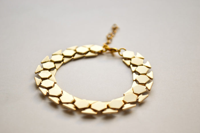Gold chunky bracelet for women - shani-adi-jewerly
