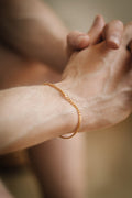 Gold tone links chain bracelet for men, minimalist jewelry for him, Stainless steel