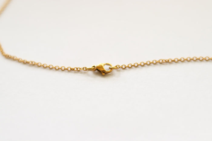 Gold triangle necklace for men, stainless steel chain necklace - shani-adi-jewerly