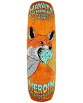 Hayate Fox Shovel Shaped Skateboard Deck - Orange