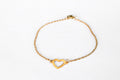 Heart anklet, gold tone chain ankle bracelet, custom size