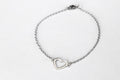 Heart anklet, waterproof silver chain ankle bracelet, custom length, festival jewelry