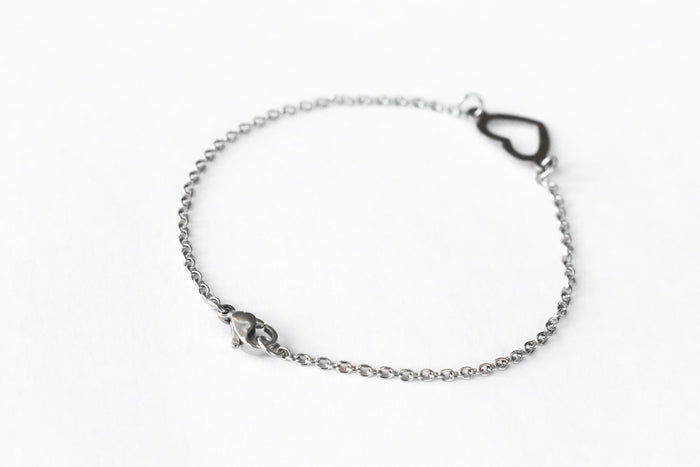Heart anklet, waterproof silver chain ankle bracelet, custom length, festival jewelry