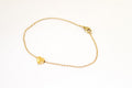 Heart bracelet, gold tone chain bracelet, small heart bead charm bracelet, personalised