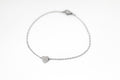 Heart bracelet, waterproof silver chain bracelet, tiny heart bead charm bracelet, personalised
