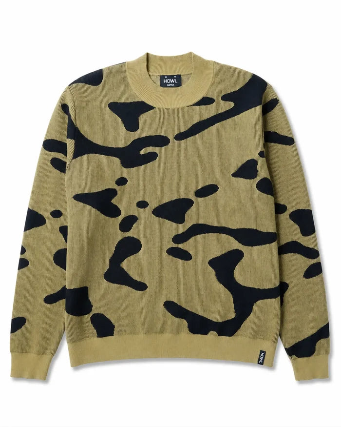 Heavy Knit Polo Sweatshirt - Black