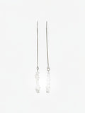 stem&stone clear Herkimer diamond threader earrings with 925 sterling silver chain, 5.5" length.