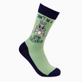 Hippo-Twat-Amus novelty socks green and navy main view with hippo design
