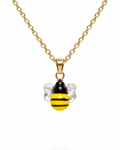 Goldene Sterling-Silber-Kette mit filigranem Bienen-Anhänger – minimalistischer Unisex-Schmuck