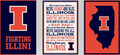 Illinois Adhesive Canvas Decorations