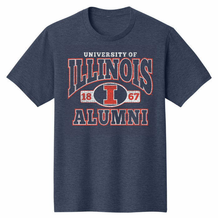 Illinois Alumni T-Shirt Navy Distressed