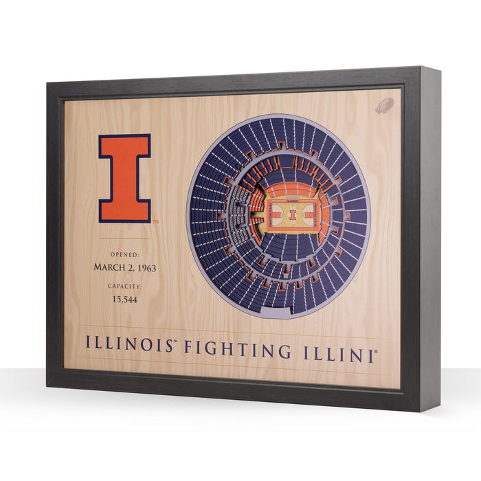 Illinois Fighting Illini 25-Layer Stadium view Wall art