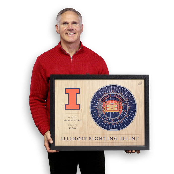 Illinois Fighting Illini 25-Layer Stadium view Wall art