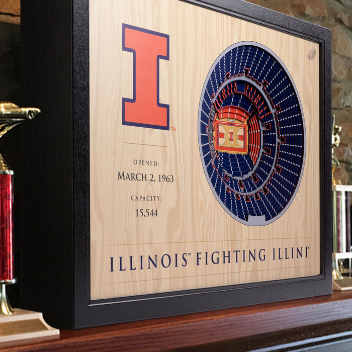 Illinois Fighting Illini 25-Layer Stadium view Wall art