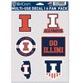 Illinois Fighting Illini 6-Piece Fan Decal Pack