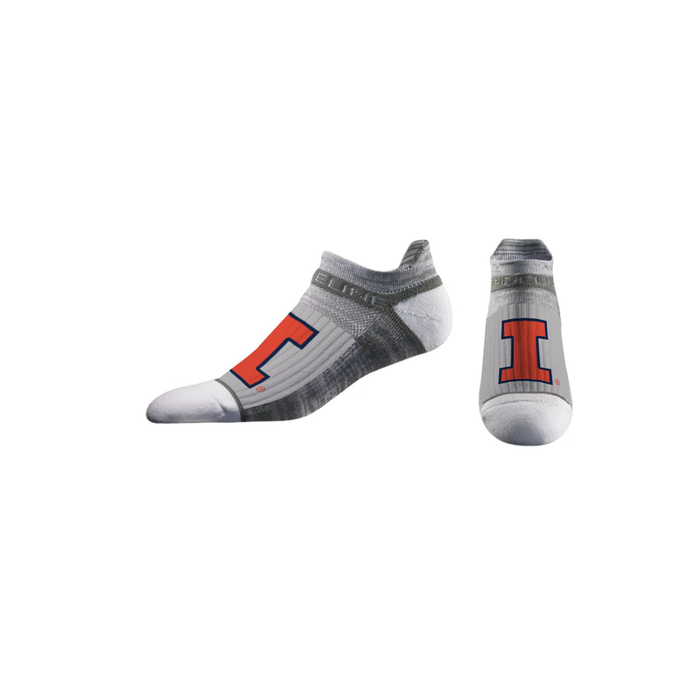 Illinois Fighting Illini Grey Primum Low Socks