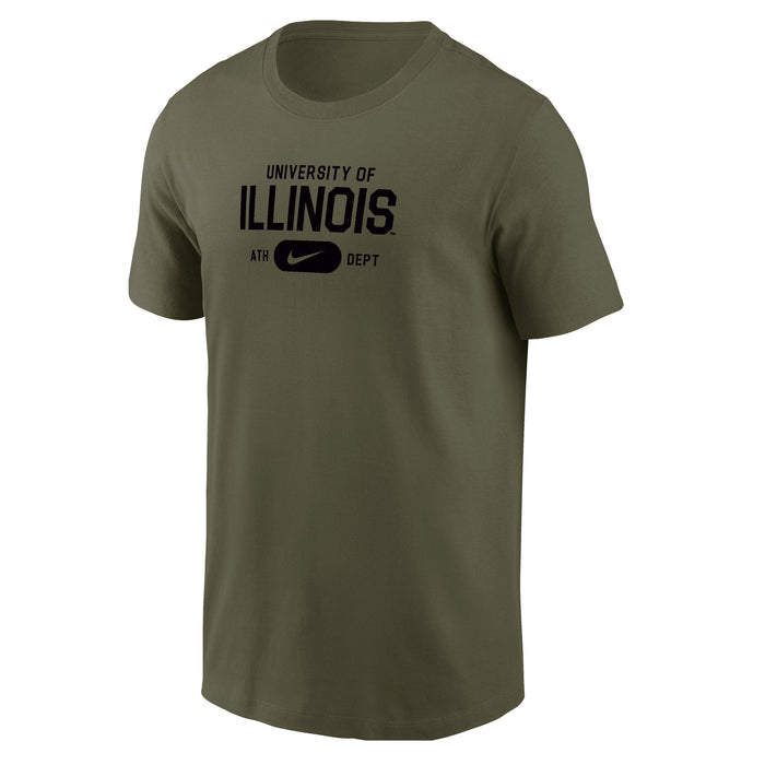 Illinois Fighting Illini Men's Nike Athletics Olive Short Sleeve Tee