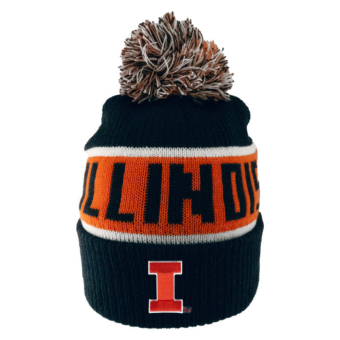 Illinois Fighting Illini Navy & Orange Cuffed Beanie