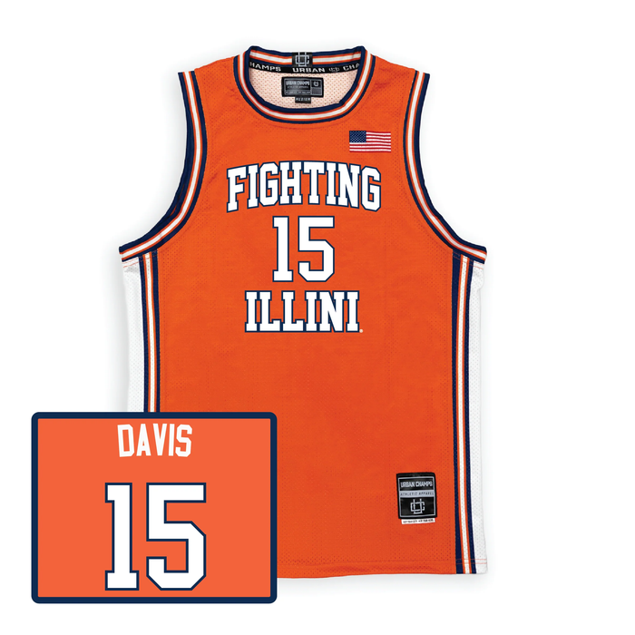 Illinois Fighting Illini NIL Basketball Jersey #15 Jake Davis