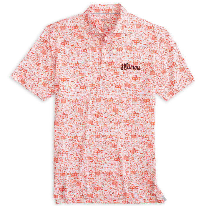 Illinois Fighting Illini Orange Johnnie-O Tailgate Men's Polo