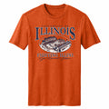 Illinois Football Stadium T-Shirt Orange Vignette