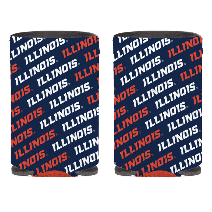 Illinois Koozie Orange/White Wordmark