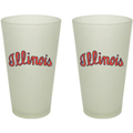 Illinois Pint Frosted Glass 16oz Script