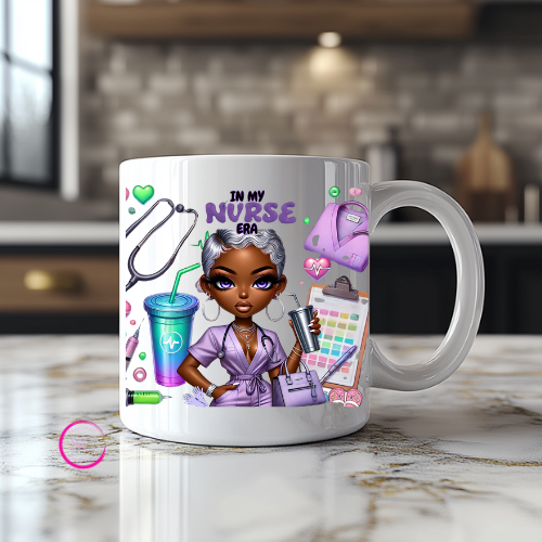 In My Nurse Era Ceramic Mug with UV DTF Decal