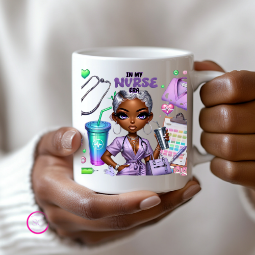 In My Nurse Era Ceramic Mug with UV DTF Decal