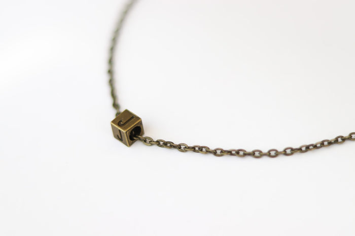 bronze initial chain necklace for men - Shani and Adi Jewelry