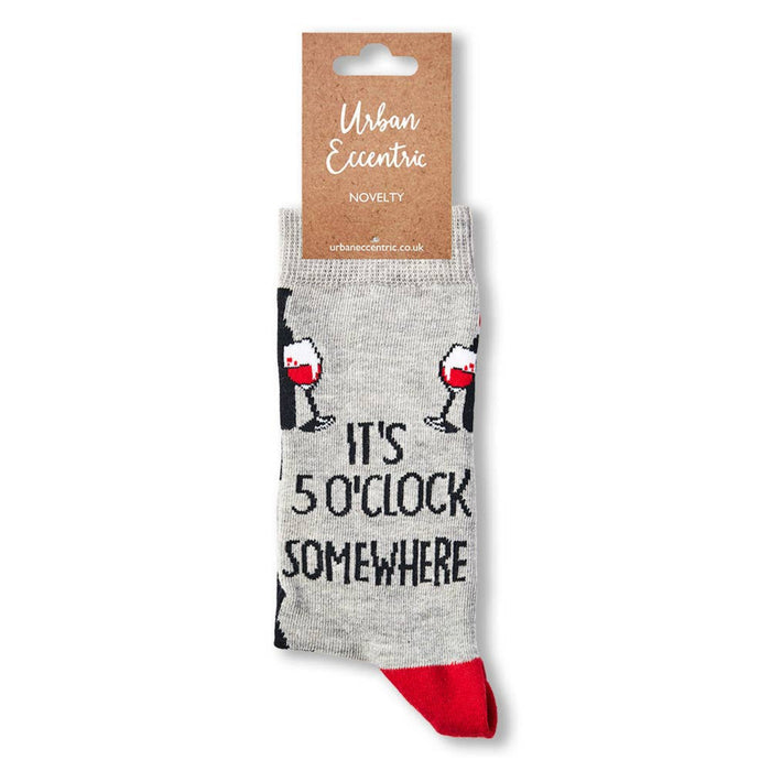 novelty wine socks with retail packaging label