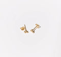The June Studs by LLUME Jewelry are minimalist earrings made from gold plated sterling silver, featuring three round clusters and shown on a plain white background.