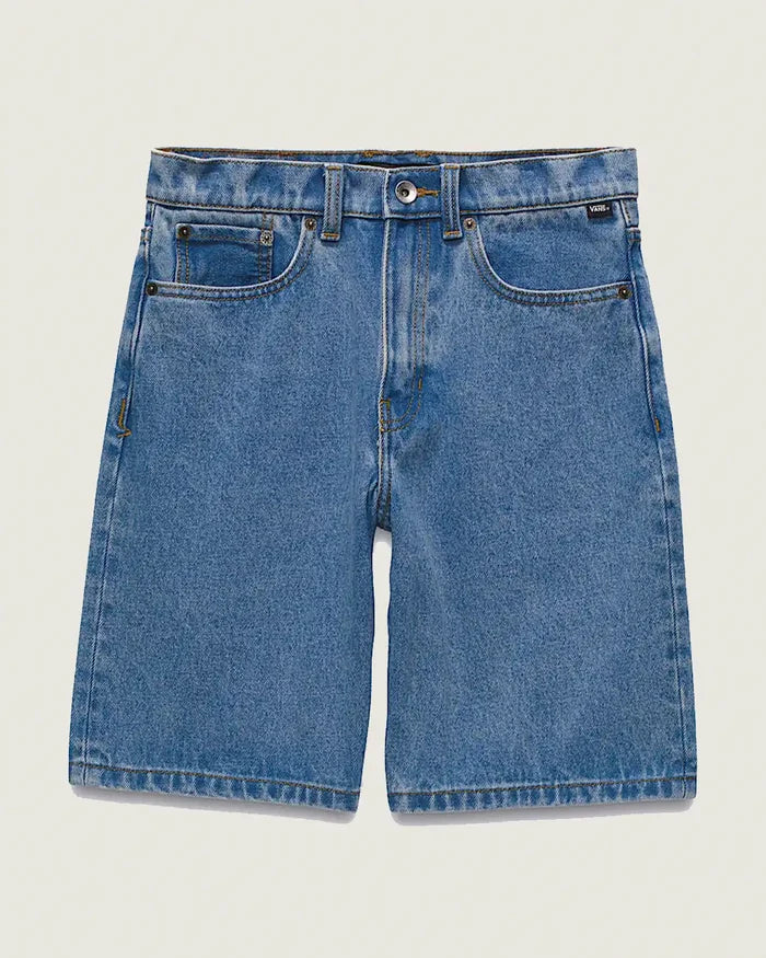 Kids Check-5 Baggy Denim Shorts - Stonewash