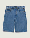 Kids Check-5 Baggy Denim Shorts - Stonewash
