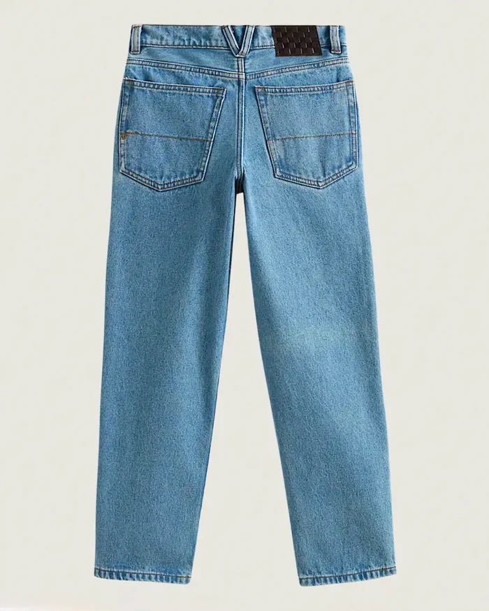 Kids Check-5 Loose Denim Pants - Stonewash/Blue
